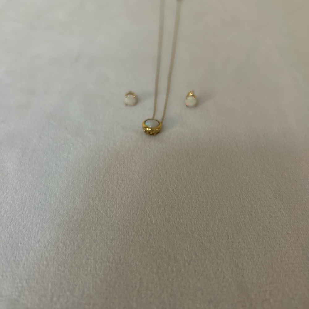 Gold and White Necklace Set